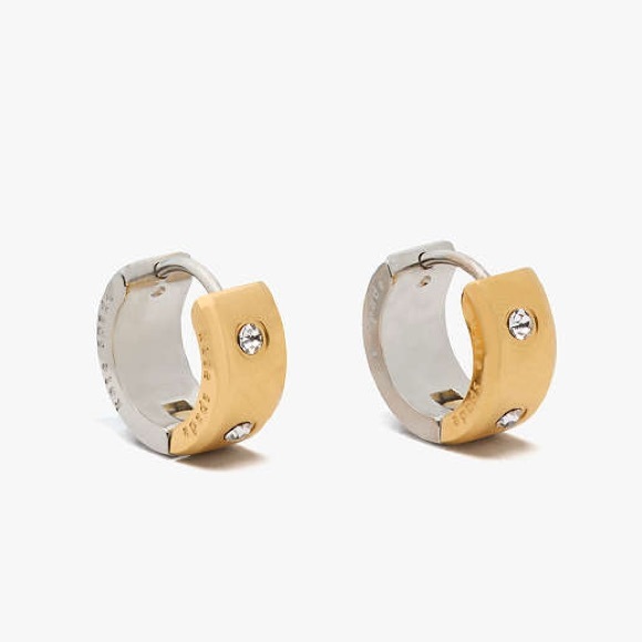 kate spade Jewelry - Kate Spade Set In Stone Reversible Gold & Silver Chunky Huggies NWT MSRP: $78.00